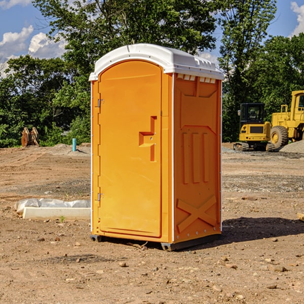 how often are the portable restrooms cleaned and serviced during a rental period in Gibson MO